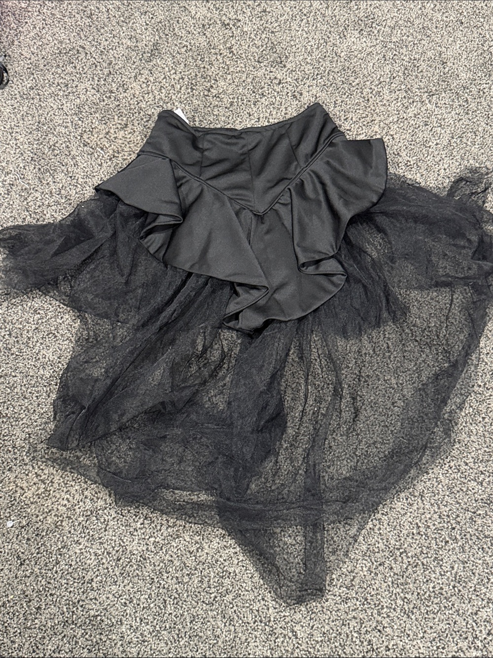 SHEIN Black High-Low Layered Tulle Ruffle Skirt